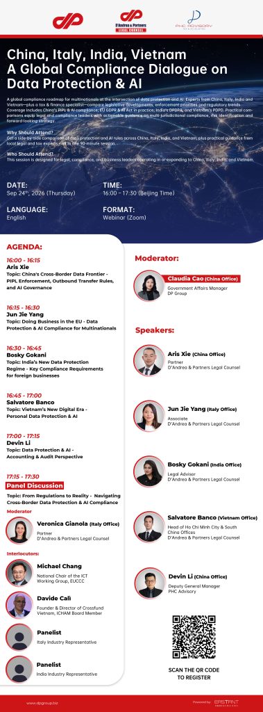 Webinar | A Global Compliance Dialogue: China · Italy · India · Vietnam — Webinar on Data Protection & AI